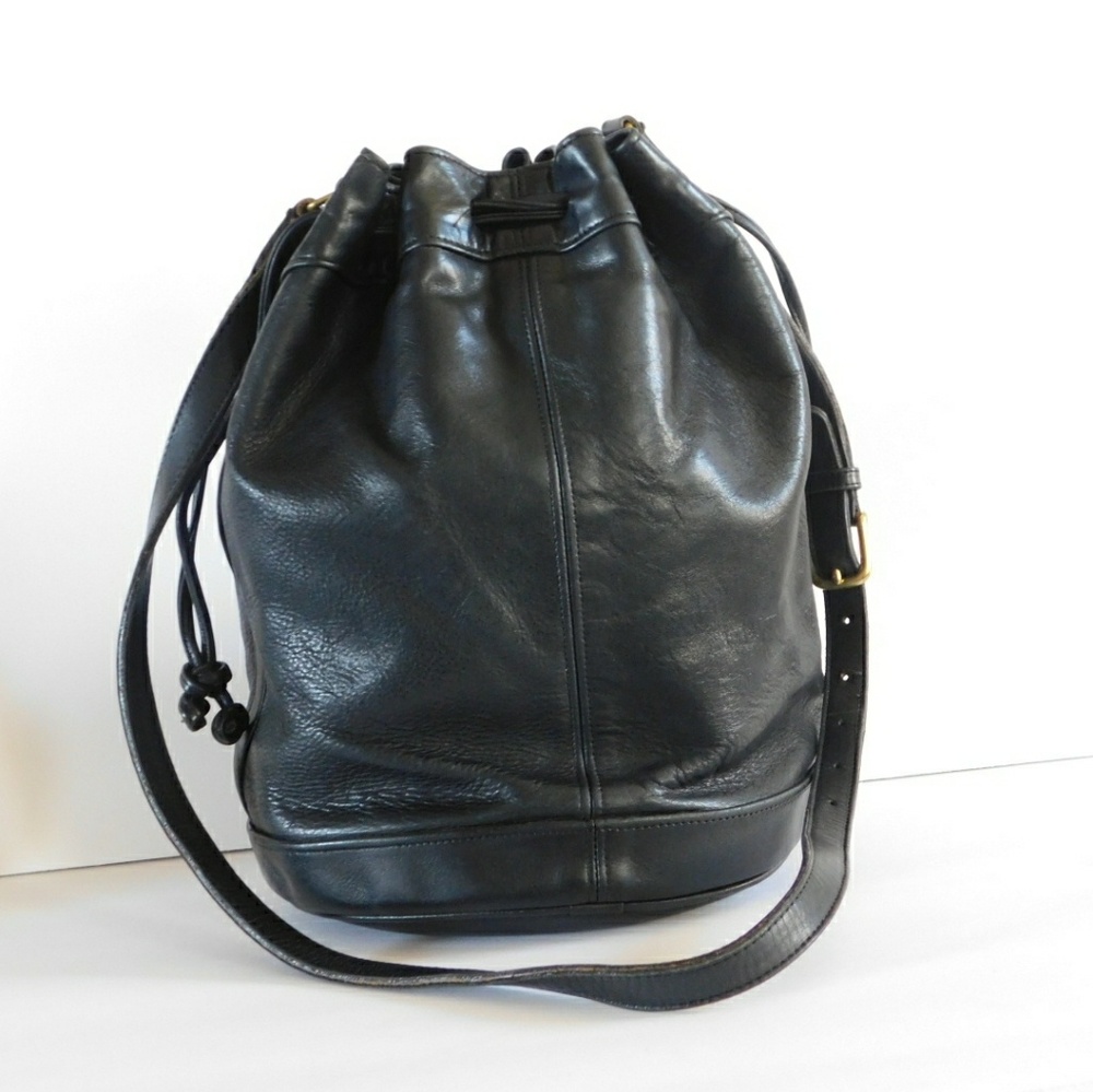Vintage Coach Black Leather Bag